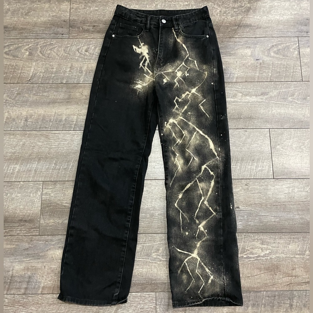 Wonderful baggy black denim jeans size 0
